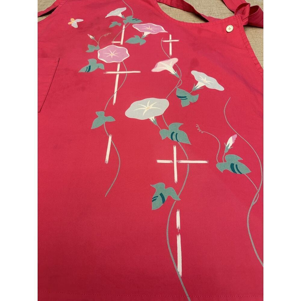 HANAE MORI Apron Vintage JAL Japanese Airlines Uniform Designer Floral - Picture 6 of 16